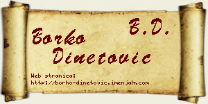 Borko Dinetović vizit kartica